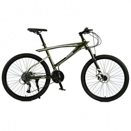 EASSEN vélo EASSEN VTT pour adulte de 66 cm, cadre en alliage d'aluminium, 27 vitesses, vélo tout-terrain absorbant les chocs, avec freins mécaniques à double disque pour homme et femme, adulte, vert