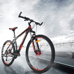 FBDGNG Vélo de montagnes FBDGNG Vélo de montagne pour adulte avec cadre en aluminium, 66 cm, 3 rayons et frein à disque et système de 24 vitesses, vélo VTT pour homme (couleur : noir / rouge)