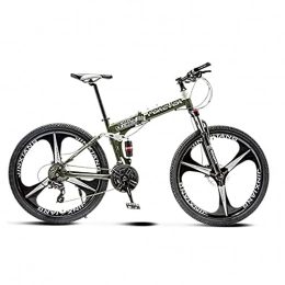 FBDGNG Vélo de montagnes FBDGNG Vélo pliable pour adulte, VTT 24 pouces, 24 vitesses, 3 couteaux, frein à disque