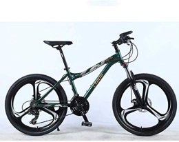 Aoyo Vélo de montagnes Femme hors route Déplacement des élèves adultes vélo, 24 pouces 27 vitesses VTT for adultes, léger en alliage d'aluminium Plein cadre, suspension des roues avant (Color : Green)