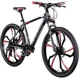 Galano  Galano Primal VTT pour adolescents et adultes à partir de 165 cm Vélo Hardtail 27, 5" 650B avec fourche à suspension 24 vitesses (noir / rouge, 48 cm)