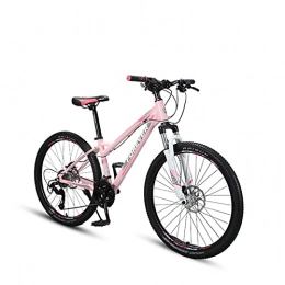 Great Vélo de montagnes GREAT Vélo VTT, Vélo De Montagne De 26 Pouces, 27 Vitesse Femme Bicyclette Léger Alliage Alliage Frame De Commuter Vélo Avant Suspension Vélo(Color:Rose)