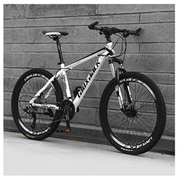 GUOCAO Vélo de montagnes GUOCAO VTT pour adulte de 66 cm avec transmission à 27 vitesses et suspension avant en acier à haute teneur en carbone Blanc
