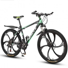 GXQZCL-1 Vélo de montagnes GXQZCL-1 VTT, vlo Tout Terrain, Vlos de Montagne, 26" Hardtail Montagne vlos avec Double Frein Disque et Suspension Avant, Cadre en Acier au Carbone MTB Bike (Color : Green, Size : 21 Speed)