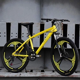 GXQZCL-1 Vélo de montagnes GXQZCL-1 VTT, vlo Tout Terrain, Vlos de Montagne, Montagne vlos avec Double Frein Disque et Suspension Avant, 21 24 27 Vitesses, Roues 26inch MTB Bike (Color : Yellow, Size : 21 Speed)