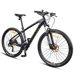 DJYD Vélo de montagnes Hardtail Mountain Bike, 27, 5 pouces Big Wheels Mountain Trail Bike, cadre en fibre de carbone Hommes Femmes tout terrain VTT, Or, 30 Vitesse FDWFN (Color : Blue, Size : 30 Speed)