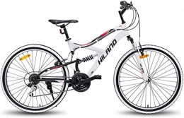 Hiland Vélo de montagnes Hiland VTT 26 pouces 18 vitesses pour jeune, avec fourche de suspension Urban Commuter City - Blanc
