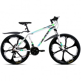 Hiland vélo Hiland VTT 26 pouces avec cadre en aluminium 17 pouces - Frein à disque - Fourche à suspension - 6 rayons - Vélo adolescent - Femme - Blanc