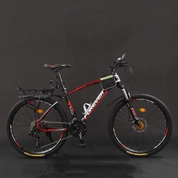 HongLianRiven vélo HongLianRiven Vlo BMX, 24 Pouces VTT 21 / 24 / 27 / 30 Vitesse, Hard Tail Vlo de Montagne, lger vlo avec sige rglable, Double Disque de Frein 7-14 (Color : Black Red, Size : 24 Speed)