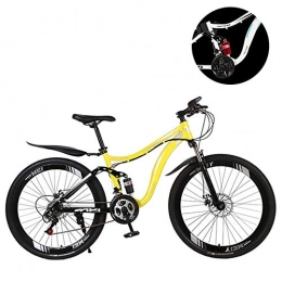 Hzyyzh Vélo tout-terrain pour adulte, cadre rigide 66 cm, vélo de ville pour étudiant, vélo d'équitation, jaune, 24 vitesses