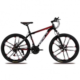 JLQWE vélo JLQWE Vélo VTT 26” Femmes / Hommes Vélo De Montagne 21 / 24 / 27 Speed ​​Carbon Cadre en Acier Suspension Avant Intégrale Roue (Color : Black, Size : 21speed)