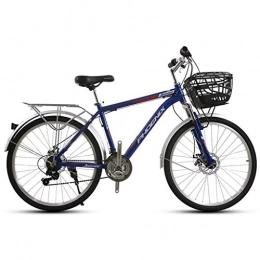 JLQWE Vélo de montagnes JLQWE Vélo VTT Mountain Bike, 26 « » Mountain Bicycles 21 Vitesses Légère en Alliage D'aluminium Cadre Suspension Frein À Disque Avant avec Selle (Color : Blue)