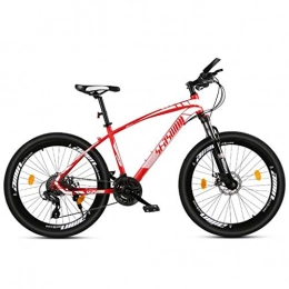 JLQWE vélo JLQWE Vélo VTT Mountain Bike, 26 « » Pouces Femmes / Hommes VTT Vélos 21 / 24 / 27 / 30 Speeds Cadre Léger en Acier Au Carbone Suspension Avant (Color : Red, Size : 27speed)