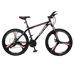 JLQWE vélo JLQWE Vélo VTT Mountain Bike, Cadre en Acier Au Carbone Hommes / Femmes Hardtail Montagne Vélos, Double Disque Et Frein Suspension Avant, 26 Pouces (Color : Red, Size : 24-Speed)