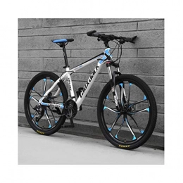 JXXU Vélo de montagnes JXXU VTT 26 pouces 21 vitesses pour adulte - Vélo d'extérieur - Double frein à disque - Selle réglable - Cadre en acier à haute teneur en carbone, a