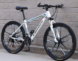 JXXU Vélo de montagnes JXXU VTT 26 pouces 21 vitesses pour adultes étudiants, double frein à disque, siège réglable, cadre en acier à haute teneur en carbone (couleur A)