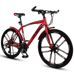 Kays vélo Kays VTT Vélo de Montagne 26" Mountain Bicycles 21 / 24 / 27 / 30 Unisexe VTT Vélo Délais Lightweight Carbon Cadre en Acier Suspension Avant Frein À Disque (Color : Red, Size : 24speed)