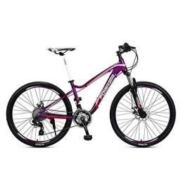 Kays vélo Kays VTT Vélo de Montagne Mountain Bike, 26” Hommes / Femmes Hardtail Vélo, Cadre en Aluminium avec Freins À Disque Et La Suspension Avant, 27 Vitesse (Color : Purple)