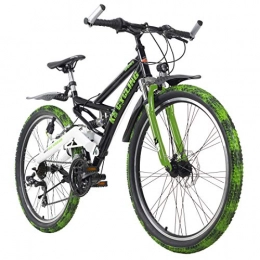 KS Cycling Vélo de montagnes KS Cycling Mixte - Adulte VTT Fully ATB 26" Crusher Noir / Vert RH 46cm 26