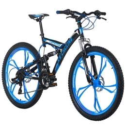 KS Cycling Vélo de montagnes KS Cycling VTT Fully 26" Topspin Noir / Bleu RH 46 cm Adulte Unisexe, Zoll