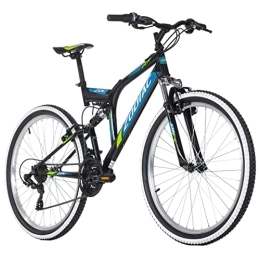 KS Cycling Vélo de montagnes KS Cycling VTT Fully 26'' Zodiac Noir / Vert RH 48 cm Adulte Unisexe, 26 Zoll