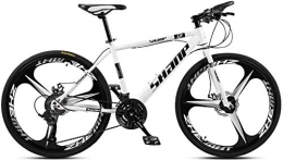 LAZNG vélo LAZNG Vélo de montagne à double frein à disque dur pour homme et femme en acier à haute teneur en carbone, 21 vitesses, 3 rayons noirs (couleur : 30 vitesses, taille : rouge 10 rayons).