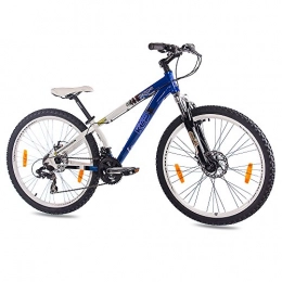 Leader vélo Leader 26" VTT VÈLO Dirt Enfant Junior Adulte Edge Cadre Aluminum ALU 21 Vitesses Shimano Blanche Bleu (WB) - 66, 0 cm (26 Pouces)