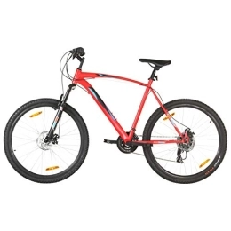 Leepesx Vélo de Montagne 21 Vitesses Roues 29 Pouces Cadre 58 cm Rouge, VTT 29" Vélo pour Adulte Freins à Disque