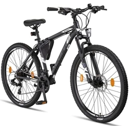 Licorne Bike Vélo de montagnes Licorne Bike Vélo VTT haut de gamme, pour filles, garçons, hommes et femmes, avec dérailleur Shimano à 21 vitesses, Garçon, Noir / blanc (2 freins à disque)., 27.5 inches