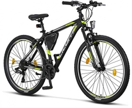 Licorne Bike Vélo de montagnes Licorne Bike Vélo VTT haut de gamme, pour filles, garçons, hommes et femmes, avec dérailleur Shimano à 21 vitesses, Garçon, Noir / citron vert (freins V)., 27.5 inches