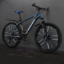 LZHi1 Vélo de montagnes LZHi1 26 Pouces VTT Cadre en Alliage d'aluminium Vélos de Piste de Montagne pour Adultes Suspension Avant Double Frein à Disque Urbain Banlieue Ville Vélo pour Hommes Femmes(Color:Bleu Noir)
