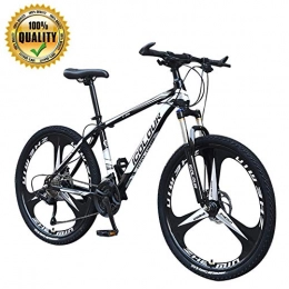 M-TOP vélo M-TOP Vélo hybride de montagne pour adulte avec double disque et freins Suspension VTT en acier carbone pour homme et femme, noir, 30 vitesses