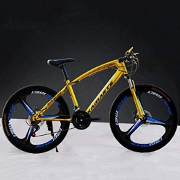 MJY Vélo de montagnes MJY Vélo 26 pouces VTT, vélo à queue dure en acier à haute teneur en carbone, vélo léger avec siège réglable, frein à disque double, fourche à ressort, D, 21 vitesses 6-24