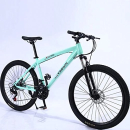 MOBDY vélo MOBDY Mountain Bike Man Student Youth Race Women Speed Double Disc Freins Shock Off Road Steel Adult Bicycle-Light_Green_24speed