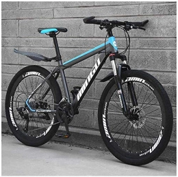 Suge vélo Mountain Bike 24 Pouces, Double Disque de Frein Cadre de vlo avec sige rglable, VTT for Hommes 21 / 24 / 27 / 30 Vitesse (Color : Blue, Size : 27 Speed)