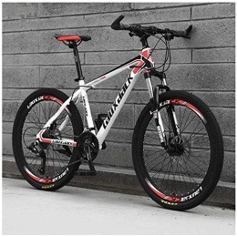 FMOPQ vélo Mountain Bike 24 Speed 26 inch Double Disc Brake Front Suspension HighCarbon Steel Bikes White