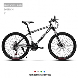 Aquila vélo Mountain Bike 26 pouces, double disque de frein Cadre de vélo Semi-rigide, Vélos de montagne Pays Hommes 21 / 24 / 27 Vitesse AQUILA1125 (Color : Black)