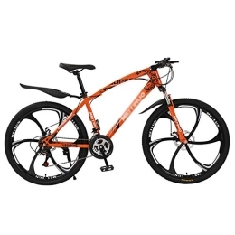  vélo Mountain Bikes Men Women Adult All Terrain Mountain Bicycle Adjustable Seat Handlebar Dual Disc Brake Hardtail Mountain Bike Orange 6 Spoke 26" 27-Speed