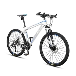 MQJ Vélo de montagnes MQJ VTT 26" 21 vitesses avec cadre en acier carbone et double freins à disque pour homme, femme, adulte et adolescent - Bleu / 24 vitesses
