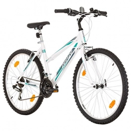 Multibrand Distribution vélo Multibrand Distribution PROBIKE 6th Sense 26 Pouces VTT 18 Vitesses, Vélo Fille et Femme adapté de 155 cm à 175 cm (Turquoise - Blanc)