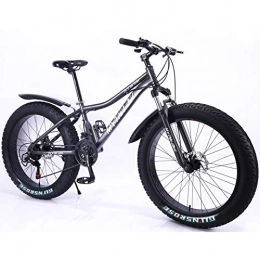 MYTNN Vélo de montagnes MYTNN Fatbike Vélo de montagne 26" 21 vitesses Shimano Fat Tyre 47 cm RH Snow Bike Fat Bike (Gris)