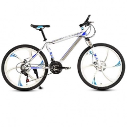 ndegdgswg Vélo de montagnes ndegdgswg VTT 61 cm (24 pouces) pour homme et femme avec vitesse variable, absorption des chocs et roue 61 cm, 24 vitesses, blanc et bleu