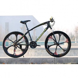 Oanzryybz vélo Oanzryybz VTT pour homme et femme, 66 cm, 7 / 21 / 24 / 27 vitesses, une roue, double frein à disque, absorption des chocs, vélo d'étudiant, noir, 7