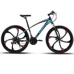 Pakopjxnx Vélo de montagnes Pakopjxnx 24 and 26 inch  Mountain Bike 21 Speed Bicycle Front and Rear Disc Brakes Bike, Blue 6 Knife Wheel, 24inch