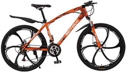 PAXF Vélo de montagnes PAXF Carbon-Rich Steel Strong 26 inch Mountain Bike Fully Suitable from 150 cm-185cm Disc Brake Front and Rear Full Suspension Boys-Men Bike with Front and Rear Fender-Orange