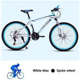 Aquila vélo Pliable Mountain Bike, 26 pouces à vitesse variable adulte vélo, VTT double frein à disque Semi-rigide, en acier au carbone hors route extérieure Ville Cyclisme Voyage AQUILA1125 (Color : Blue)