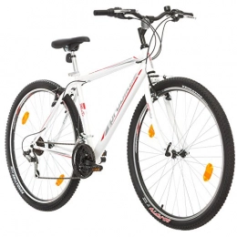 Multibrand Distribution vélo Probike Pro 29 Pouces VTT Shimano 21 Vitesses, Hommes, Femmes adaptés de 175-190 cm (Blanc / Gris-Rouge)