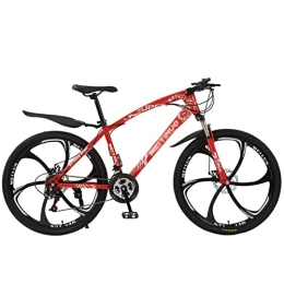 QCLU vélo QCLU 24 / 26 Pouces Vélo de Montagne 21 Speed​ Disc Freins Hardtail MTB, Trekking Vélo Hommes Bike Girls Vélo, Vélo de Montagne en Suspension complète (Color : Red, Taille : 24 inch)