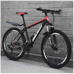Qinmo vélo Qinmo Trafiquant Mountain Bike 26 Pouces, Double Disque de Frein Cadre de vlo hardtails avec sige rglable, Pays de Montagne Vlos Hommes 21 / 24 / 27 / 30 Vitesse (Color : Black Red, Size : 21 Speed)