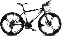 QXX vélo QXX 24 Pouces Mountain Bikes, Double Disque de Frein VTT Hardtail, Hommes Femmes Haute teneur en Carbone en Acier Tout Terrain Alpin Vélos (Color : 27 Speed, Size : Black 3 Spoke)